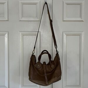 Monserat de Lucca Tan Leather Crossbody Satchel